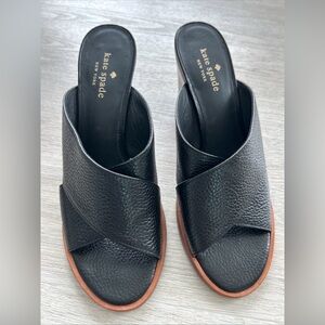 Kate Spade women’s Leather shoes Black Block Heel size 8